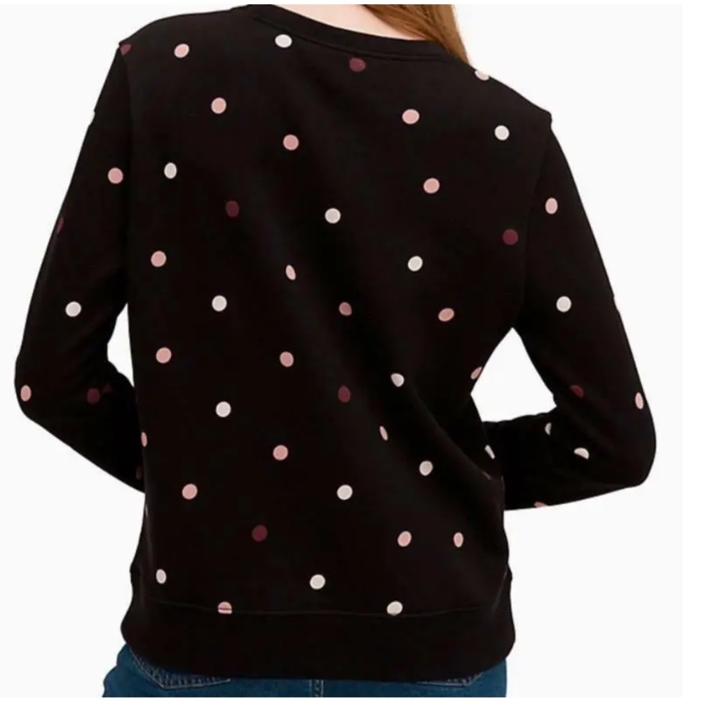 KATE SPADE NEW YORK BROOME STREET BAKERY BLACK & PINK DOT LOGO SWEATSHIRT - Picture 4 of 8